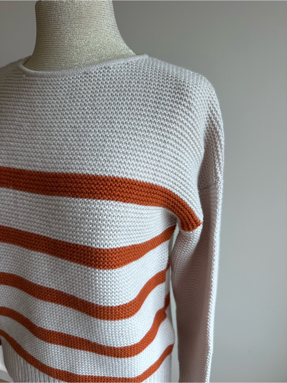 KINROSS Cashmere Striped Wool/Cashmere Sweater Size XSmall - Picture 2 of 7